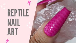 Easy Pink Reptile Nail Art 💗