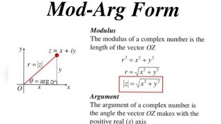 finding argument and modulus of complex numbers