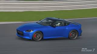 100% Rain Surface Water at Start on Track Nissan 400Z 2023 Test drive - GT7 - Wangan Midnight Devil