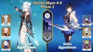 C0 Ayaka Hyperfreeze & C1 Yelan Hyperbloom | Spiral Abyss 4.4 | Fullstar | Genshin Impact