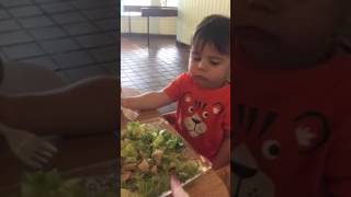 Ezekiel eats salad