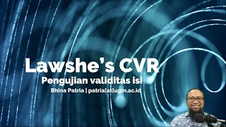 Lawshe's CVR | Pengujian validitas isi