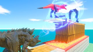 ESCAPE FROM ZILLA TO ESCAPE PORTAL OVER DESTRUCTIBLE BRIDGE & LAVA! - ARBS