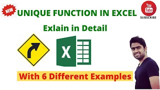 Perfect use of Unique Function in Excel with 6 Different Examples |Hindi/Urdu |