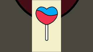 How to Draw Heart Candy, Lollipop Drawing, Draw and Color Lollipop, Draw Heart Candy, Easy Drawing