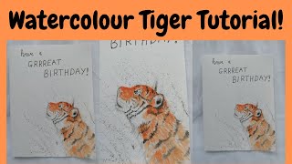 WATERCOLOUR TIGER PAINTING TUTORIAL!! How to Paint a Tiger Using Watercolour Paints Step by Step