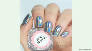 0.5 g/doos Holografische Laser Regenboog Poeder Nail Chrome Pigment Glitter Poeder Manicure Nail Art