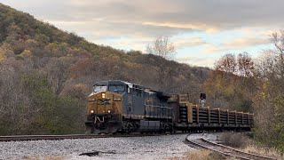 Solo CSX AC44CW 201 Leads Rail Train W027-02 on 11/5/24