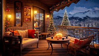 Instrumental Christmas Music at Winter Christmas Night - Relaxing Smooth Jazz Music and Snow Falling