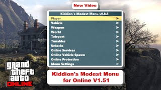 GTA 5 Online (V1.51) Kiddion's Modest Menu V0.8.8.7z | Updated | 100% Working