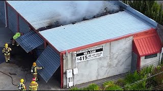 BREAKING NEWS:  Building on fire in Ferrymead