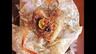 TUTORIAL PASO A PASO -  Cómo alterar y decorar un corazón - Altered Heart Tutorial