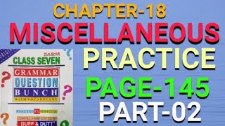 Class-7 Grammar Question Bunch 2024|Miscellaneous Practice Solutions|Page no 145|Duff & Dutt|