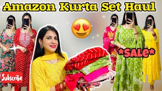 Amazon Kurta Set Haul with Dupatta ❣️Festive Kurta Set Collection || Amazon Haul || 50-80% off 😍