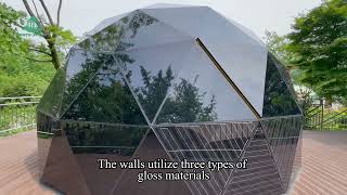 Solar-powered Tent | Dia.6m Glass Dome Tent with Solar Power