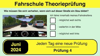 🚘 Führerschein Theorieprüfung Klasse B 🚗 Juni 2024 - Prüfung 4 🎓📚