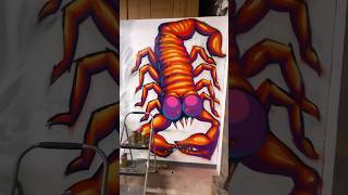 Painting a COLORFUL SCORPION 🦂 inspired by the design on this groovy​⁠@RidgeWalletYT