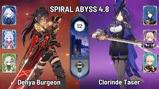 C1 Dehya Furina Burgeon Vaporize | C0 Clorinde Taser | Spiral Abyss 4.8 Floor 12 | Genshin Impact