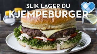 Hva skjer når du lager burger av 600g kjøttdeig? 29 CM KJEMPEBURGER🍔 | TINE Kjøkken