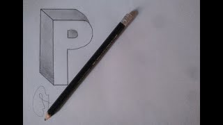 How to Draw the Letter P in 3D Drawing with pencil