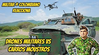 🫡Militar ® Colombiano Reacciona DRONES vs CARROS MOUSTROS