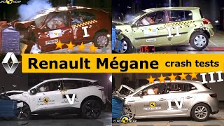 Renault Mégane Crash Test (1 2 3 4 5) all generations (Euro NCAP)