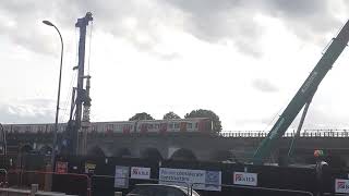 London Underground trains at white city