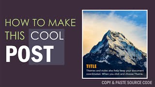 How To Make This Cool Post | CSS Post Design | HTML CSS