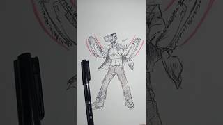 stickman speed drawing to chainsaw man 😳🔥 #shorts #anime #drawing #chainsawman  #sketch