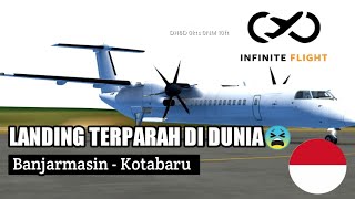 LANDING PALING PARAH DI DUNIA😫 Banjarmasin - Kotabaru | Infinite flight Indonesia