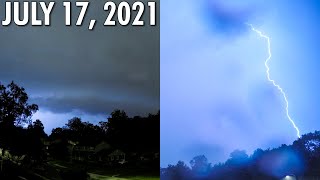 Frequent Lightning During Night Severe Storm - Delco, PA | July 17, 2021