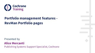 Portfolio management features - RevMan Portfolio pages