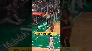 Jaylen Brown spin and slam 😱🌪️ #nba #nbaplayoffs #nbahighlights #playoffs #boston #bostonceltics