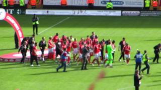 Charlton Athletic lifting the League 1 Trophy