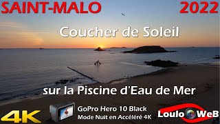 🇫🇷 Saint-Malo - Timelapse du Coucher de Soleil sur la Piscine d'Eau de Mer (35) 2022 - 4K