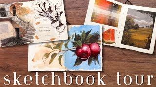 sketchbook tour · gouache and watercolour illustrations ✨🎨