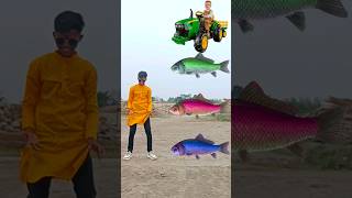 magic fish to tractor, jcb, roller and bike new vfx magic video #trending #shots #comedy