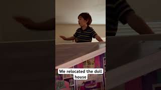 We moved the dollhouse into the kids bedroom