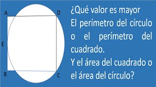 Comparación razón PERÍMETRO del círculo o el PERÍMETRO del cuadrado INGRESO A UNIVERSIDAD|GEOMETRÍA