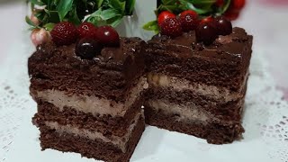 Простой и Быстрый в приготовлении ШОКОЛАДНЫЙ ТОРТ ✧ Chocolate Cake Recipe ✧ SUBTITLES