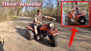 Honda Three-Wheeler (Big Red 250) Goes Mudding!