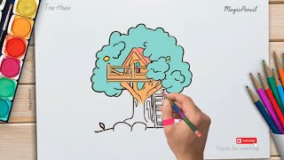 How to Draw a Magical Tree House for Kids