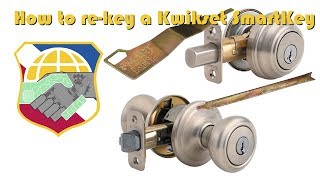 How to rekey and reset a Kwikset SmartKey - filp the door Knob Keyhole - Key Cylinder Removal