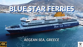 Blue Star Ferries 4K Drone Footage | Aegean Sea, Greece | Paros & Naxos