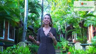 Ms.Ludivine , from France, is sharing her Ayurveda & Yoga experience at Manaltheeram .