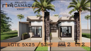 Casas Geminadas 5x25 - Area 50m² - Proj. Camaqua