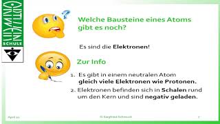 Aufbau der Atome und Einordnung ins Periodensystem