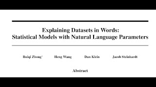 Explaining Datasets in Words: Statistical Models with Natural Language Parameters