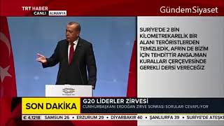 G20'de Kürt gazeteciden Kürdistan'ı neden istemiyorsunuz sorusu   Recep Tayyip Erdoğan