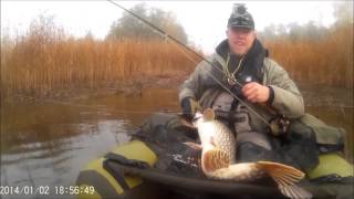 Max and Johan fly fishing for pike